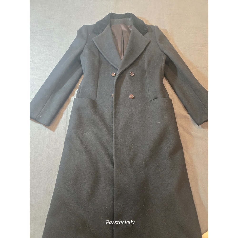 Vtg Beekman Place Forstmann Fabulaire Wool Double Breasted Maxi Coat Small Long
